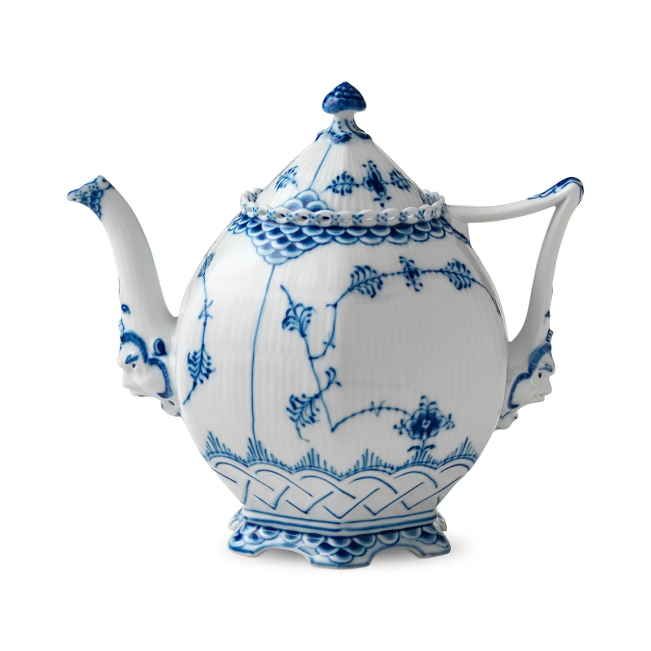 Blue Fluted Full Lace Teapot, 100 cl