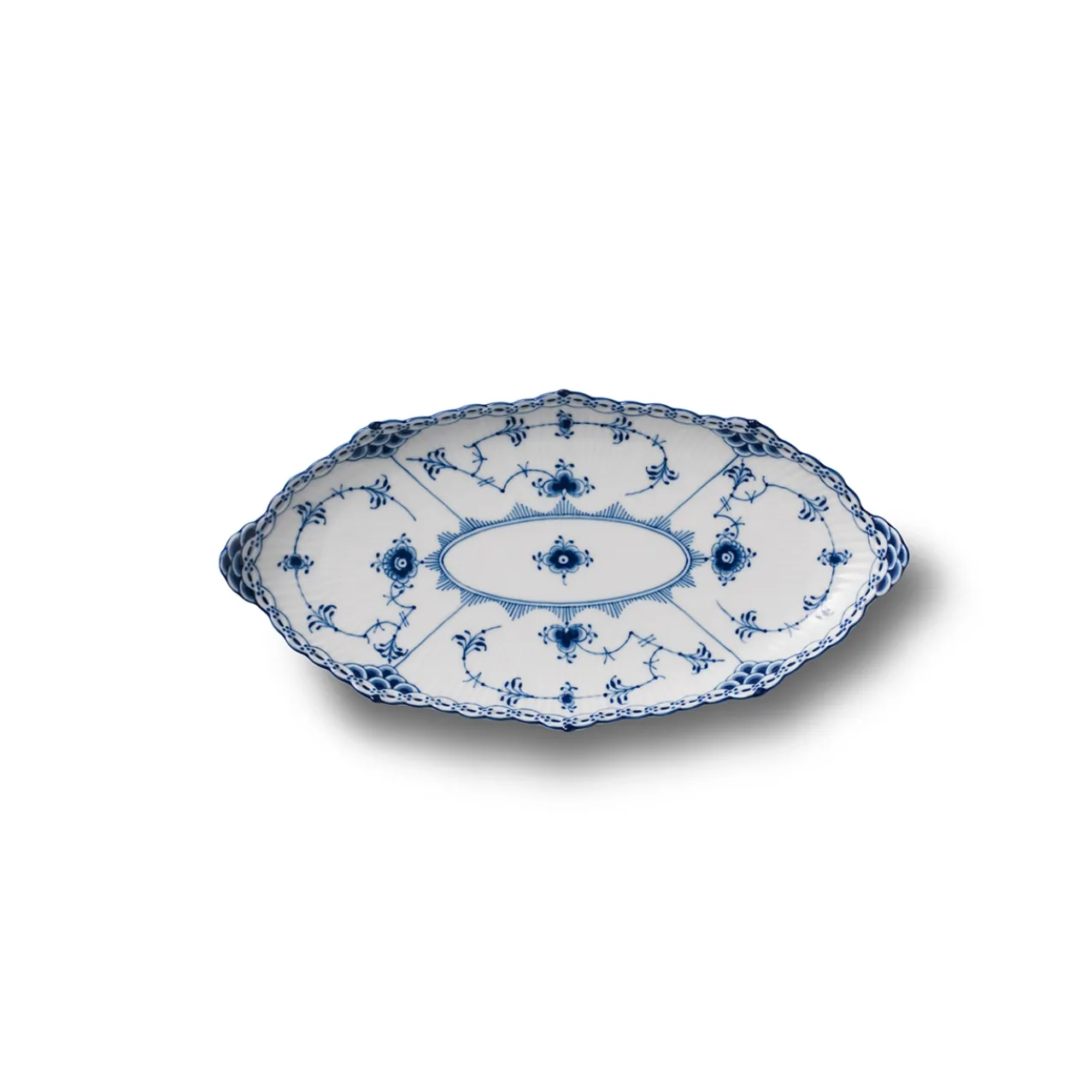 Blue Fluted Half Assiette, 24.5 cm