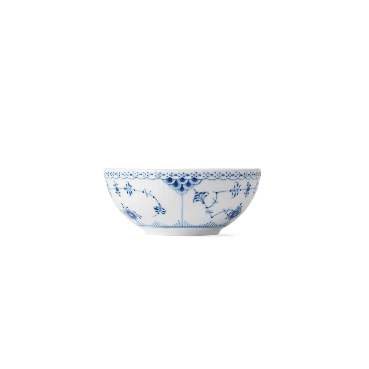 Blue Fluted Half Lace Deep Bowl, 50 cl