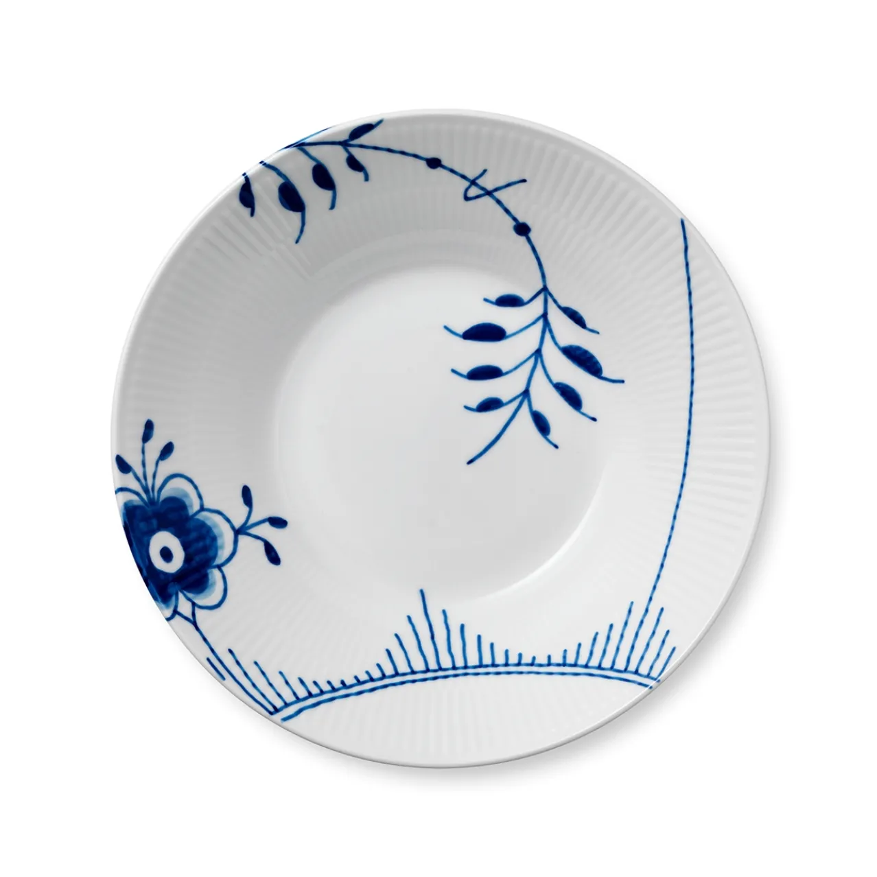 Blue Fluted Mega Deep Plate, 24 cm