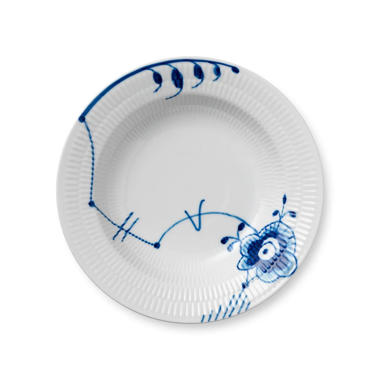 Blue Fluted Mega Deep Plate, 21 cm