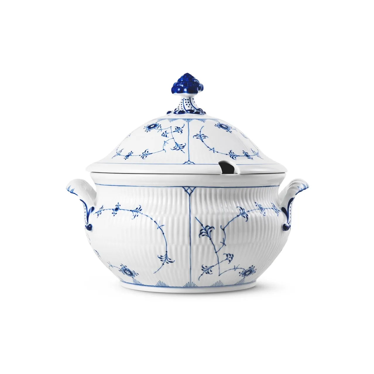 Blue Fluted Plain Tureen with Lid, 460 cl