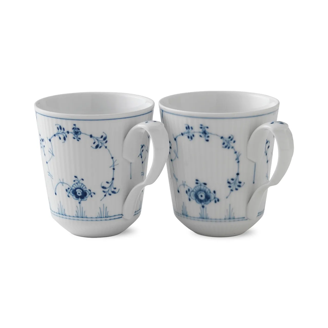 Blue Fluted Plain Cup, 38 cl, 2 pcs