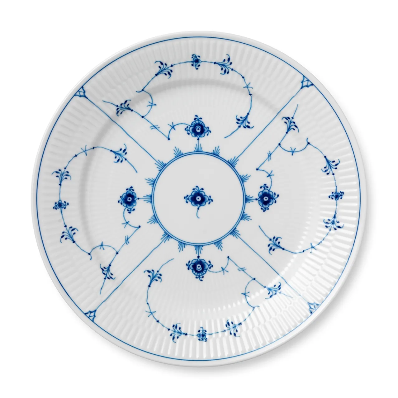 Blue Fluted Plain Plate, 27 cm