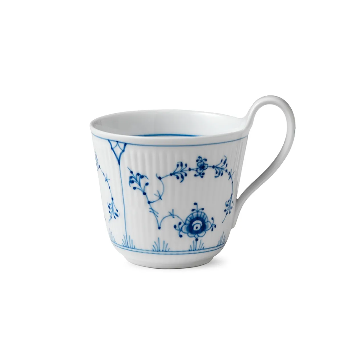 Blue Fluted Plain High Handle Cup, 33 cl