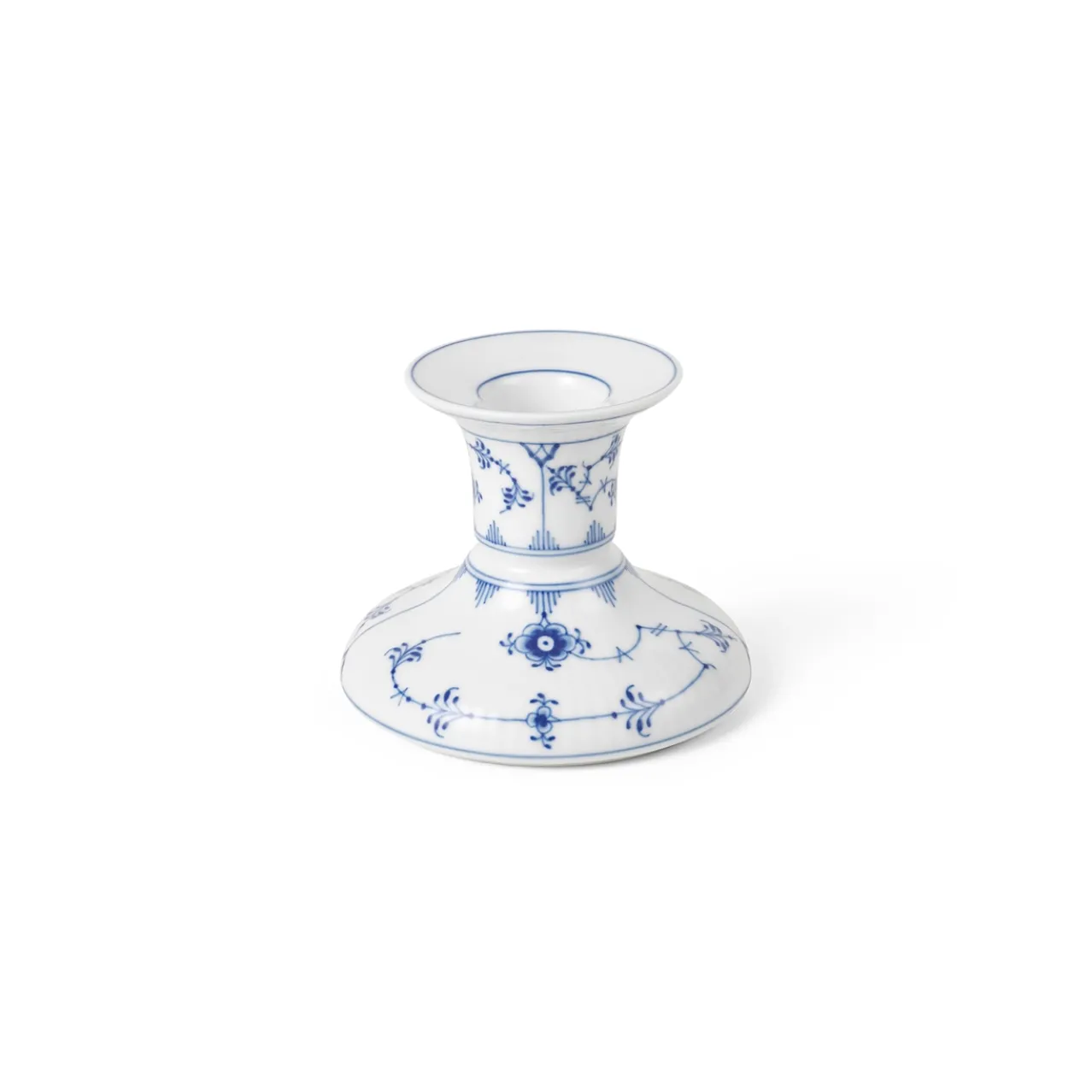 Blue Fluted Plain Candle Holder, 7.5 cm