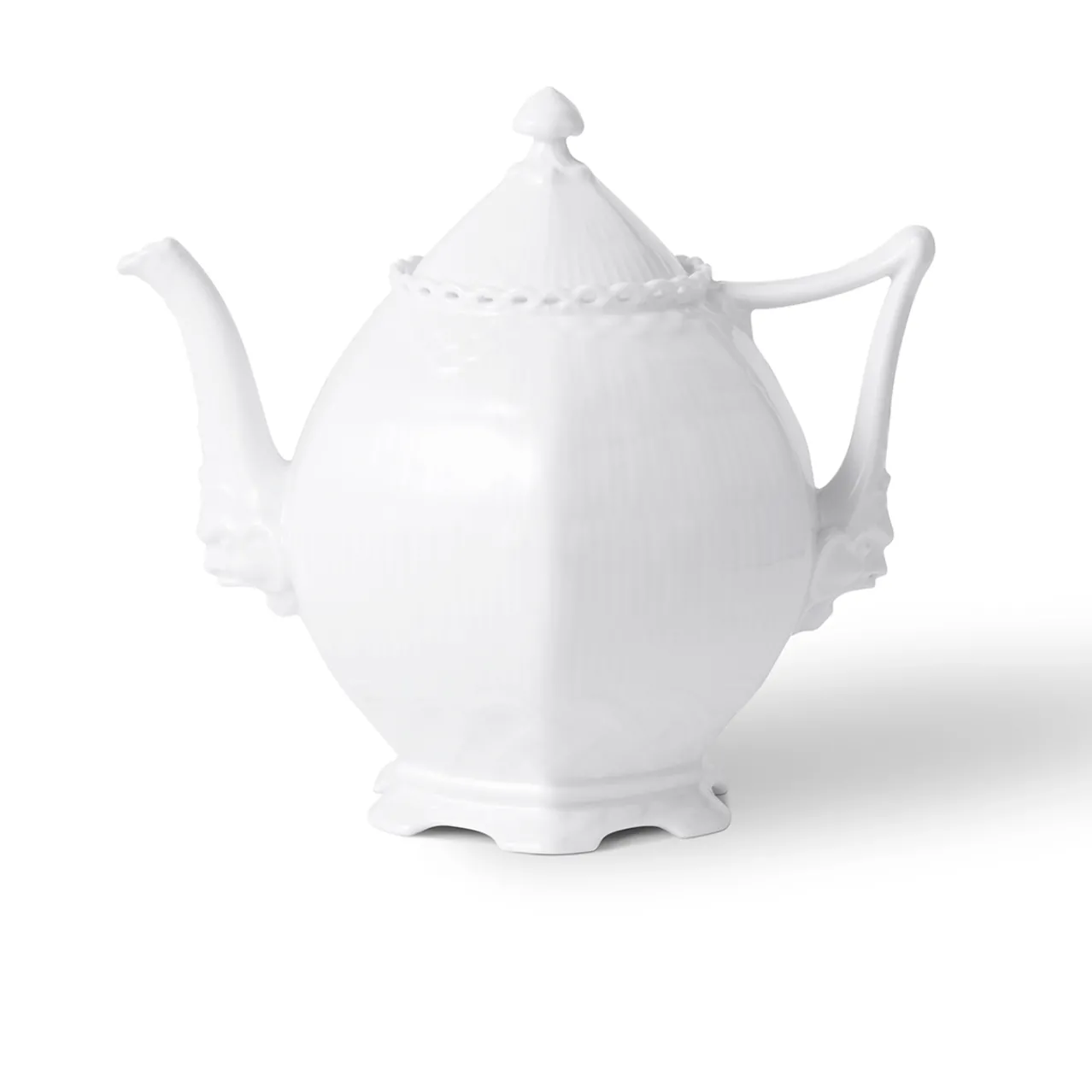 White Fluted Full Lace Teapot, 100 cl