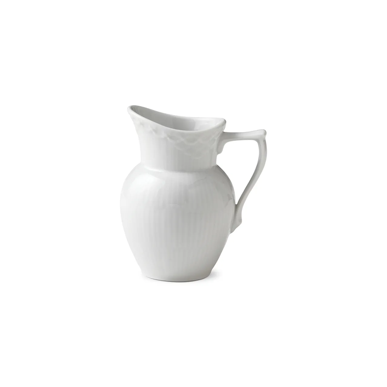White Fluted Half Lace Cream Jug, 17 cl