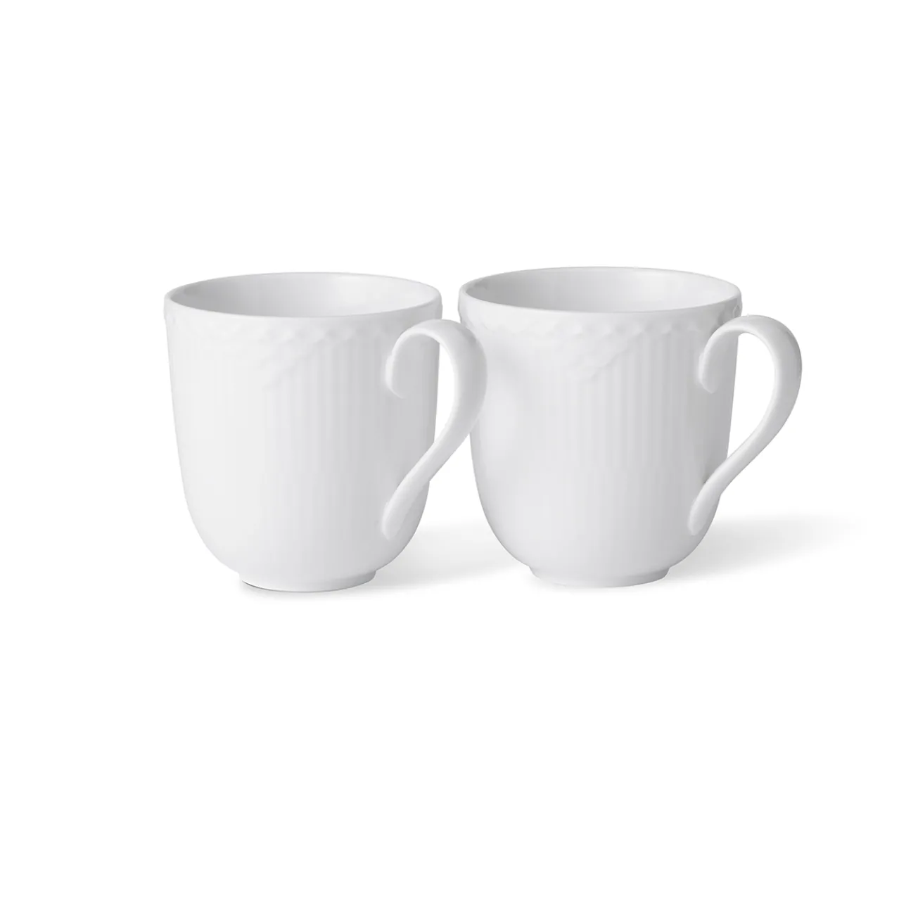 White Fluted Half Lace Cup, 37 cl, 2 pcs