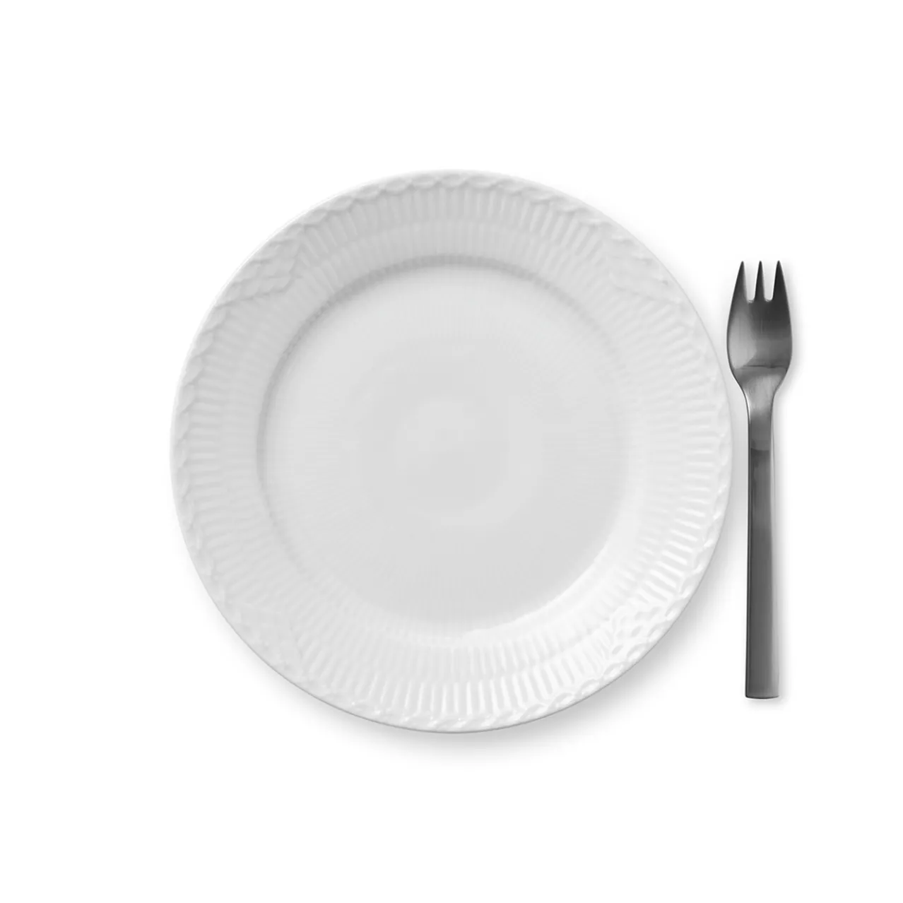 White Fluted Half Lace Plate, 19 cm