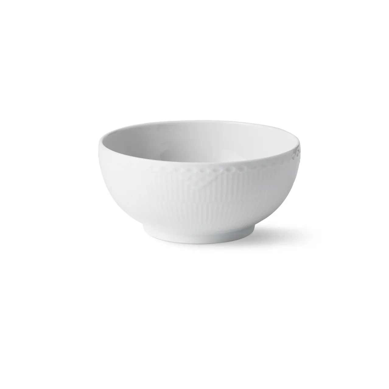 White Fluted Half Lace Bowl, 110 cl