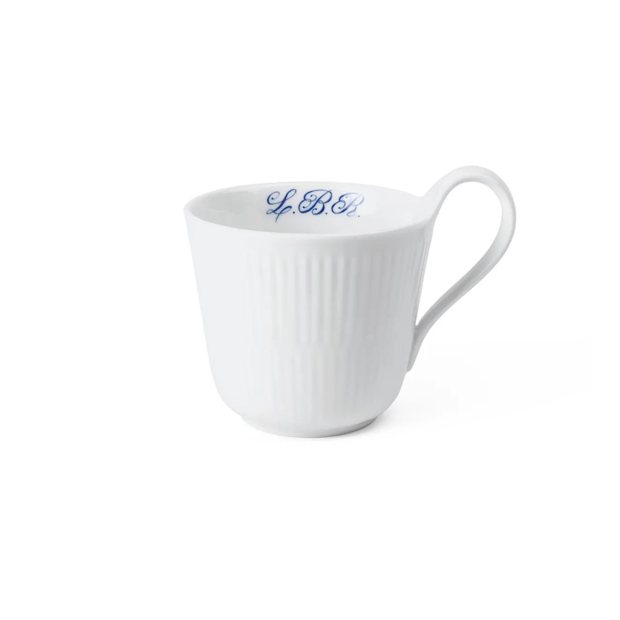 White Fluted High Handle Cup, Bespoke, 33 cl