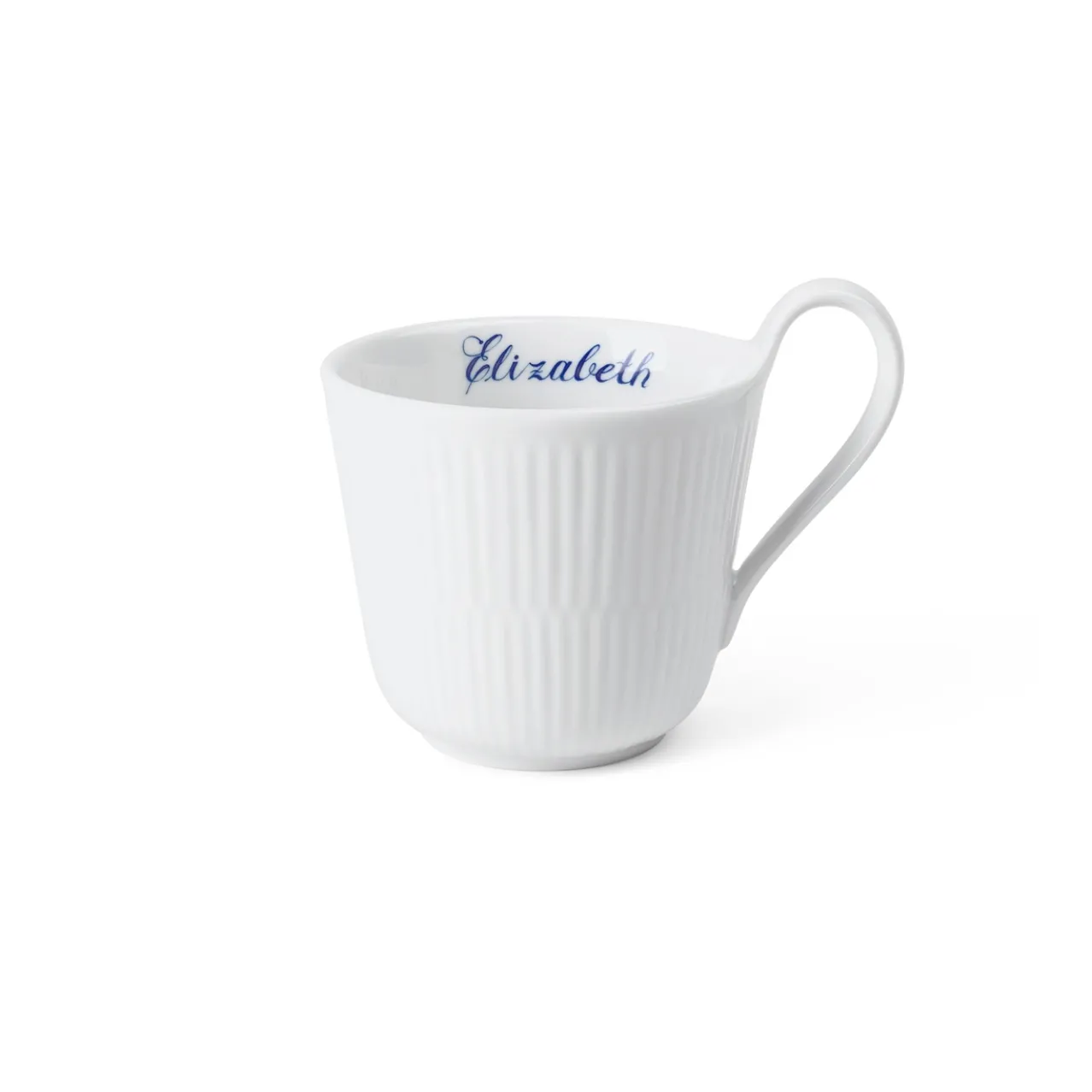 White Fluted High Handle Cup, Bespoke, 33 cl