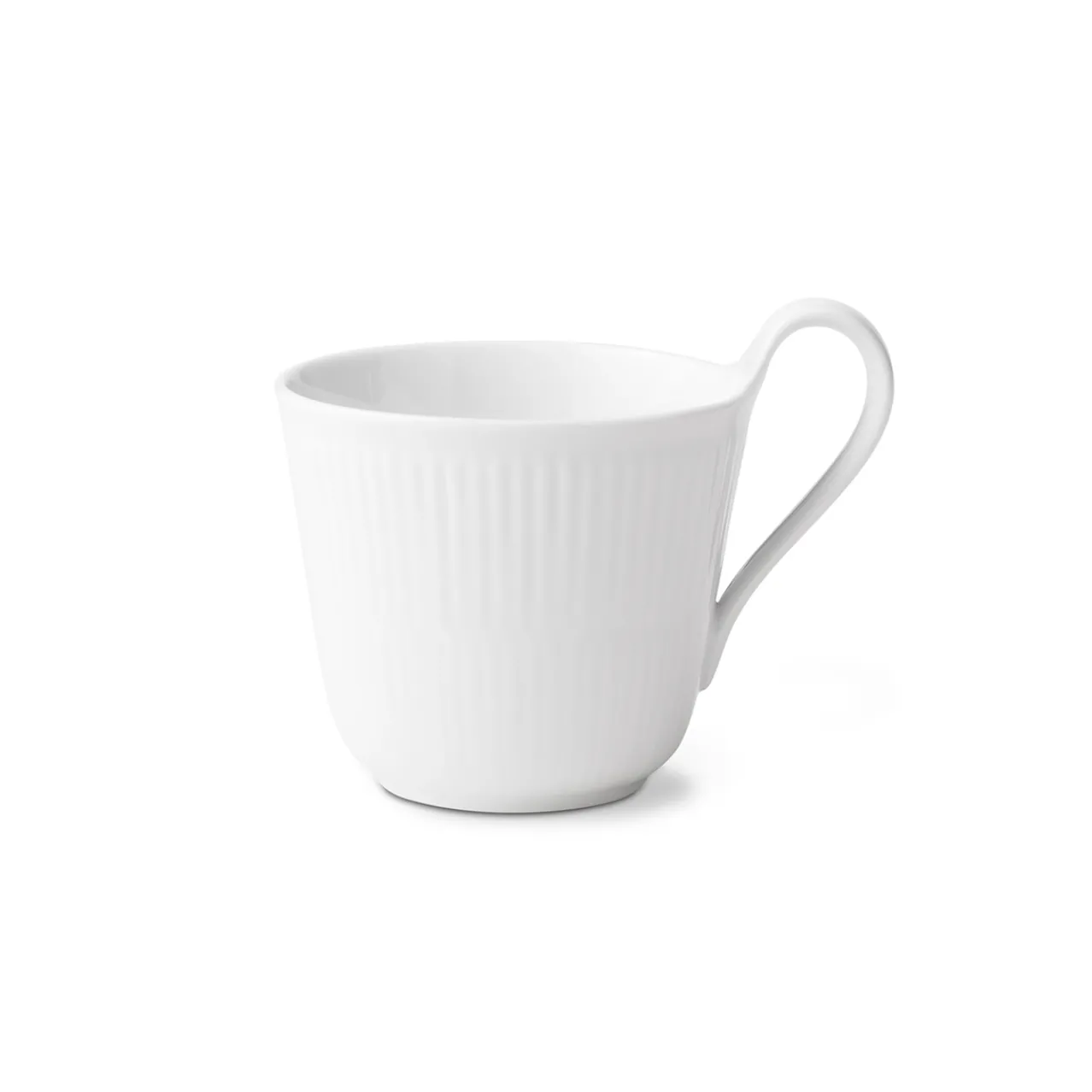 White Fluted High Handle Cup, 33 cl