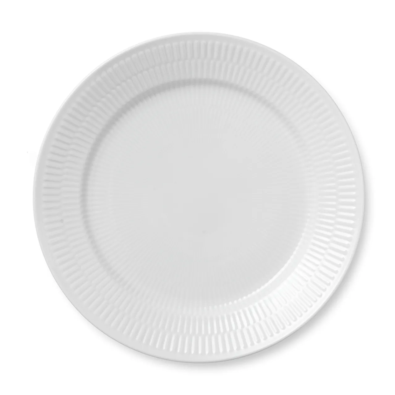 White Fluted Plate, 27 cm
