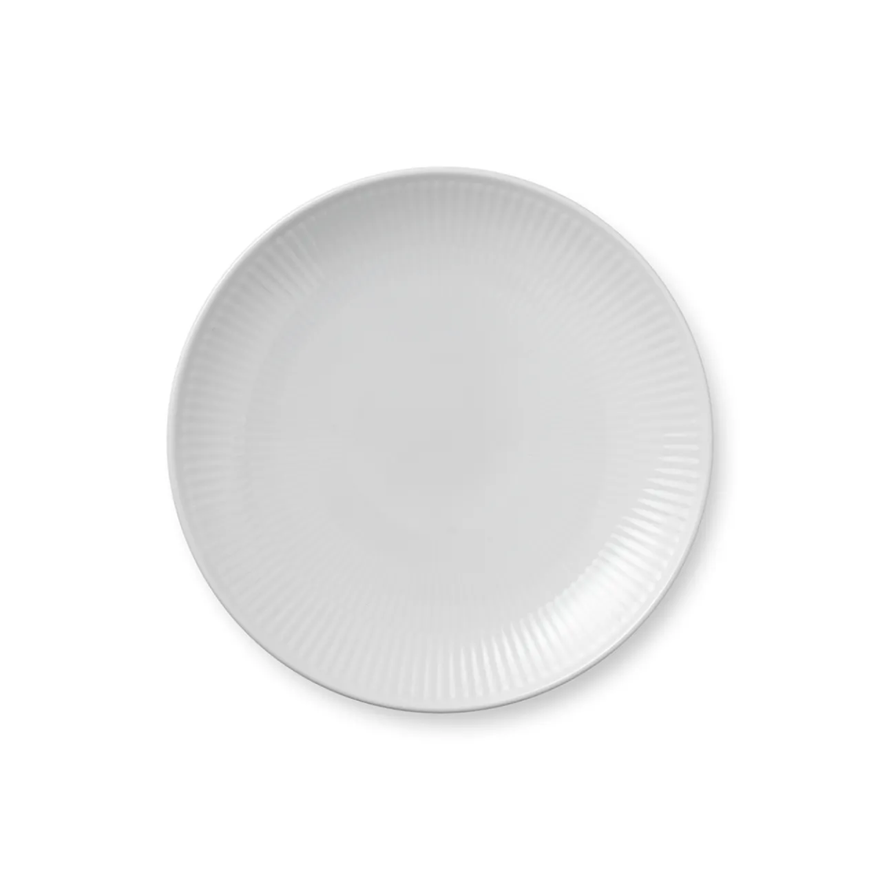 White Fluted Plate Coupe, 19 cm